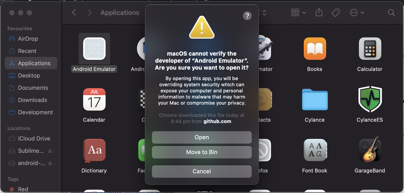 android emulator offline mac